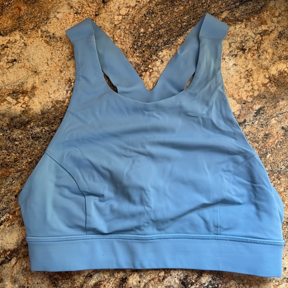 Blue high neck Women's Sports Bra - Nulux